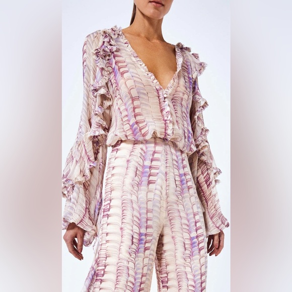 Alexis Samel Ruffle Wisteria Button Down - Picture 1 of 8
